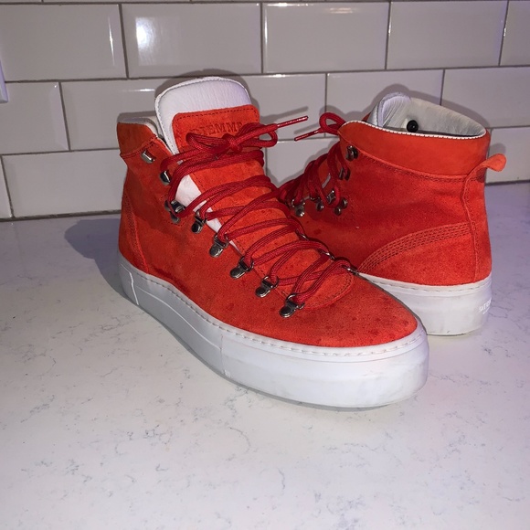 $398 Sz 40 Bandier X Diemme Blood Orange Marostica Mid Shoes Sneakers Italy New